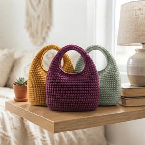 Crochet Mini Bag Pattern PDF | Boho Round Handle Purse (Beginner Instant Download)