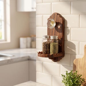 Decoratieve houten wandplank met kristalaccent, kleine hangende organizer, sleutelhouder hal, decoratie cottage-stijl