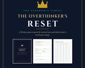 Overthinker'sReset Journal | Angst, Überdenken, ruhige Gedanken (ausfüllbare PDF)