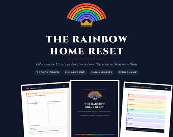 ADHS Putzplan: Rainbow Home Set 2 Farbzonen zurück (ausfüllbares PDF)