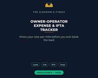 Besitzer-Betreiber Expense & IFTA Tracker | Kosten pro Meile, Sprit, Steuern (prsqql) für Google+ Excel
