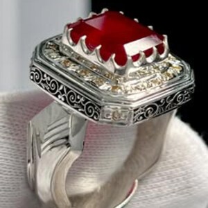 Square 8ct Ruby African Stone For Mens Women Ring Wedding Engagement Ring Anniversary gifts