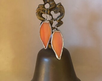 Oranje glas-in-lood oorbellen