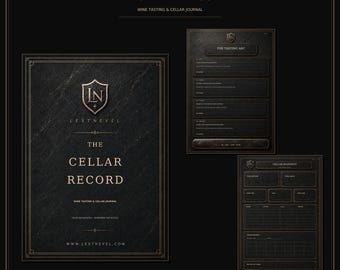 Wine Tasting Journal Printable PDF | Cellar Inventory, Wine Log & Rating Sheets