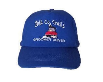 Vintage Polk Co. Trails Groomer Driver SNOWMOBILE snapback snap back style hat - Trucker Hat - One size fits all