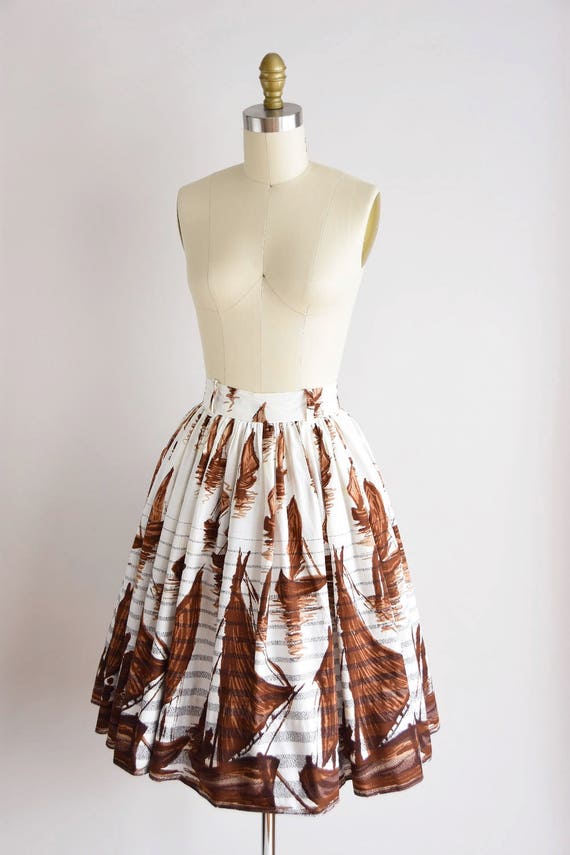 1950s Sail Out skirt/ vintage 50s novelty skirt/ … - image 2