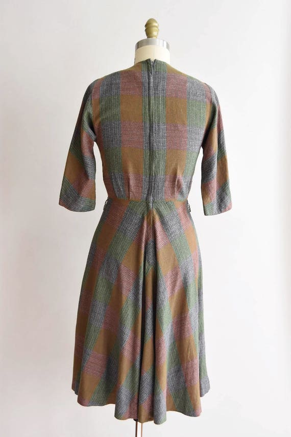 1950s Plaid Friday dress / vintage 50s plaid dres… - image 7