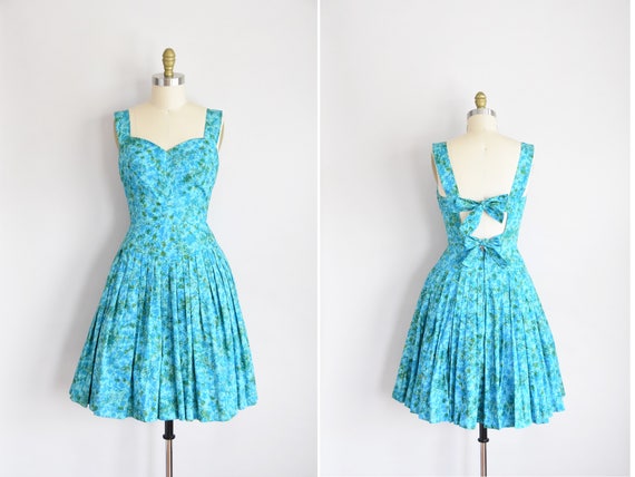 1950s Island Reef dress/ vintage 1950s sundress/de