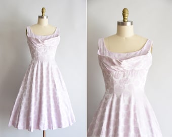 1950s Soft Spoken dress / vintage 50s cocktail dress / Gigi Young floral dress