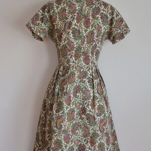 50s Paisley Faye dress/ vintage 1950s cotton sundress/ vintage paisley cotton full skirt dress image 2