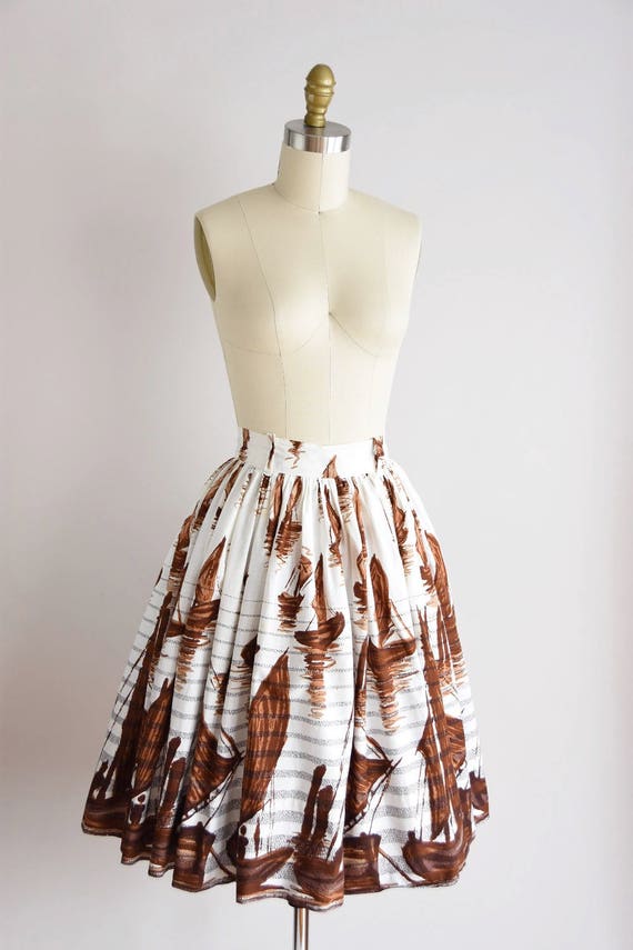 1950s Sail Out skirt/ vintage 50s novelty skirt/ … - image 3