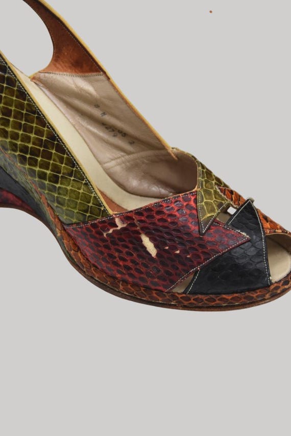 LT 1940s Scale Play color block wedge heels - image 10