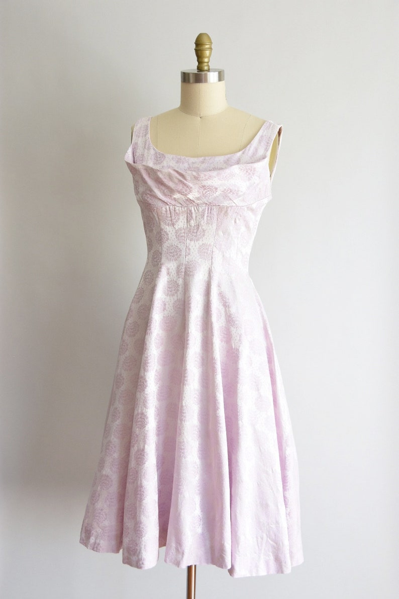 1950s Soft Spoken dress / vintage 50s cocktail dress / Gigi Young floral dress image 3