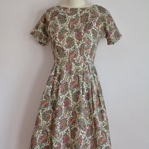 50s Paisley Faye dress/ vintage 1950s cotton sundress/ vintage paisley cotton full skirt dress image 4