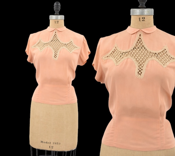 1940s Peach A Day blouse - image 1