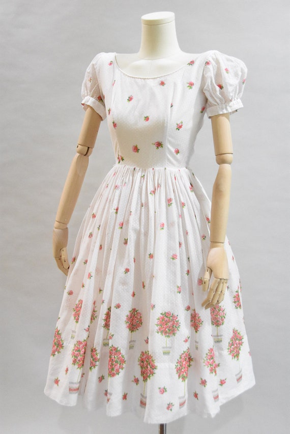 1950s Rose Tree dress - image 5