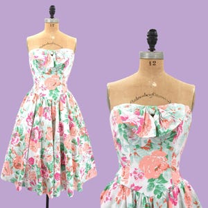 1980s She&#39;s In Bloom cotton dress