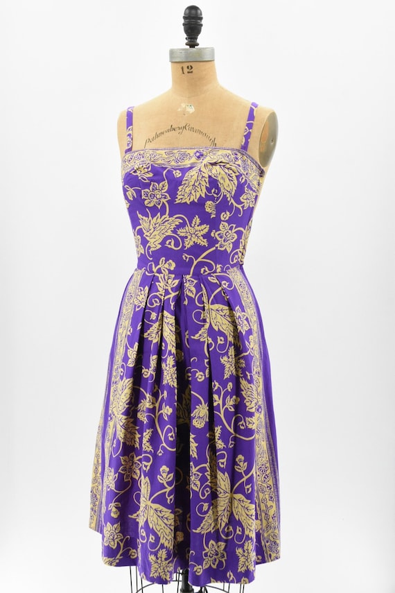 1950s Carolyn Schnurer batik dress - image 5
