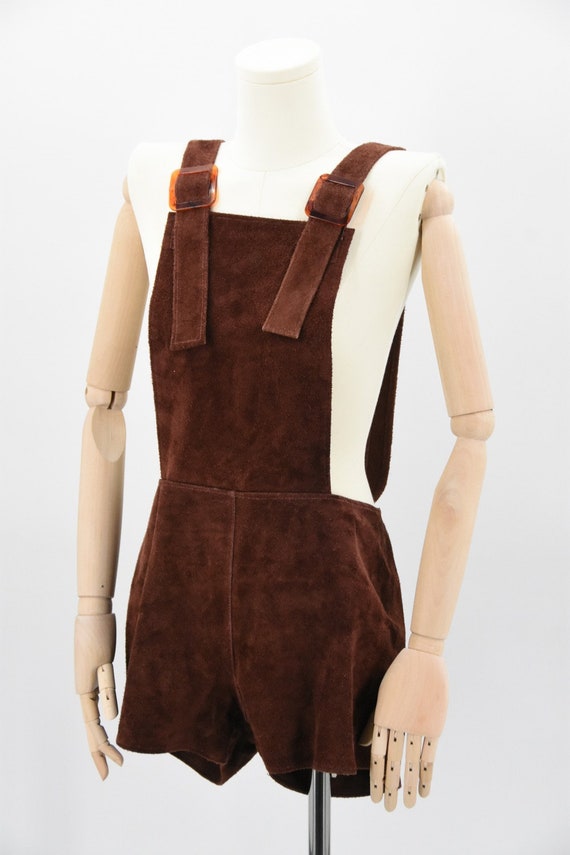 1960s Suede Bib Overalls - image 3