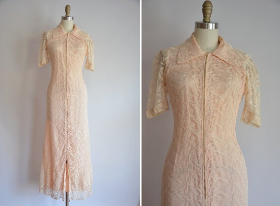 40s House of Leaves dressing gown / vintage 1940s