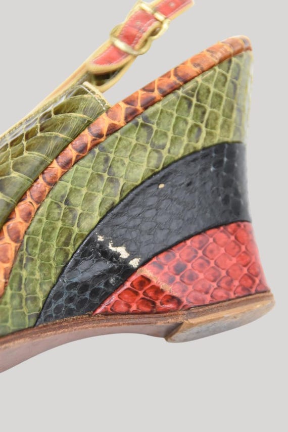 LT 1940s Scale Play color block wedge heels - image 6