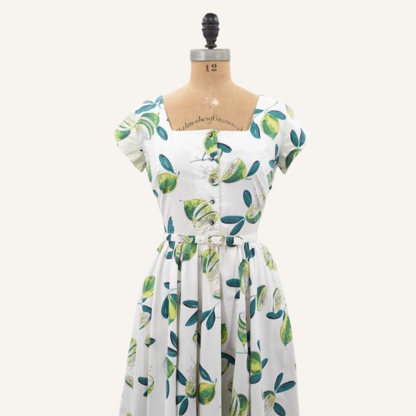 1950s Make A Marg novelty print cotton dress