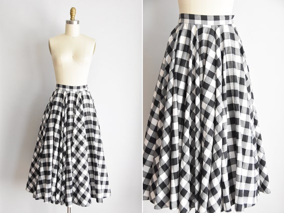 1950s Check Me Out skirts/ vintage 50s check skirt