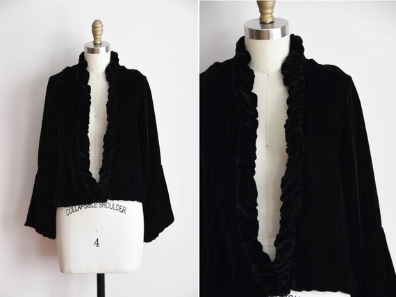 30s Woman Noir bolero/ vintage 1930s jacket/ velve