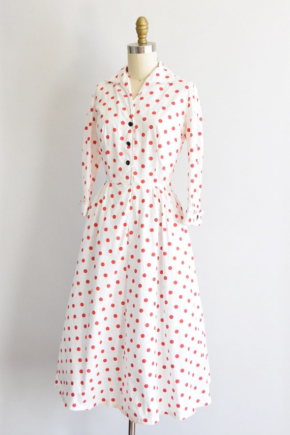 1950s Polkamania dress/ vintage 50s cotton daydre… - image 3