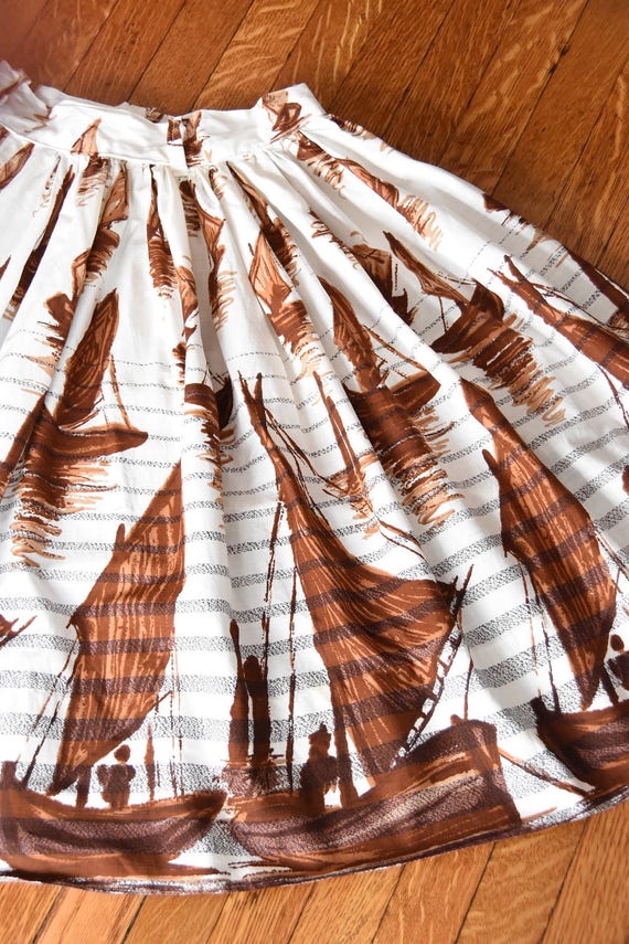1950s Sail Out skirt/ vintage 50s novelty skirt/ … - image 7