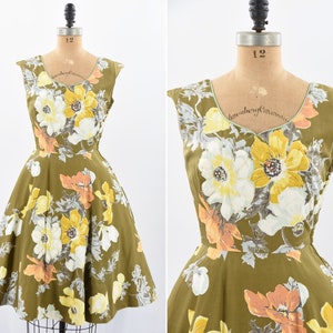 1950s Soothing Garden dress