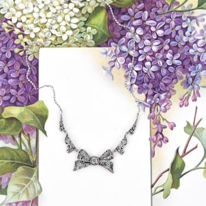 Vintage 1930s Tied & True  marcasite necklace