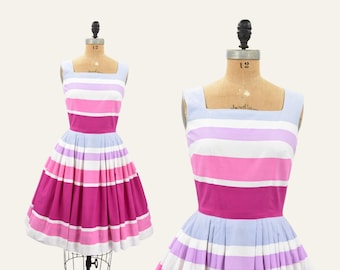 1950s Stripe Me Sweet cotton sundress