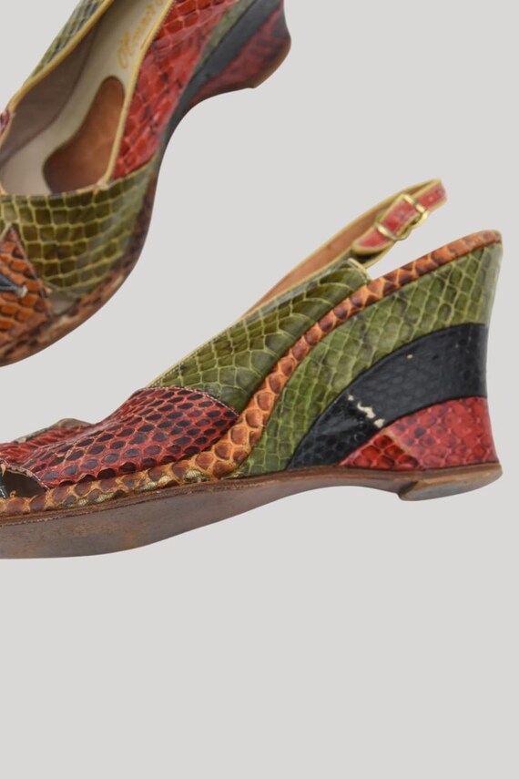 LT 1940s Scale Play color block wedge heels - image 8