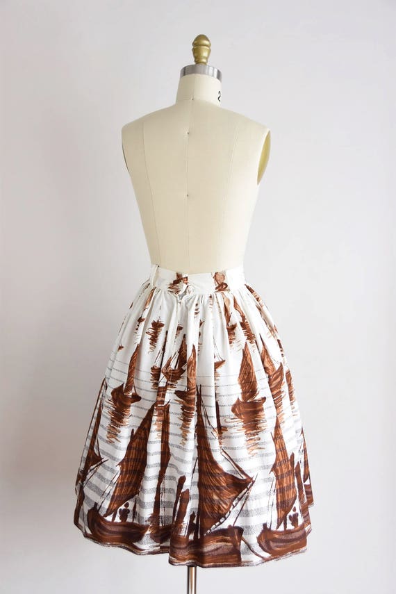 1950s Sail Out skirt/ vintage 50s novelty skirt/ … - image 4