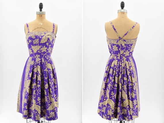 1950s Carolyn Schnurer batik dress - image 1