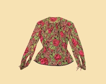 1940er Jahre Garden Gaze Bluse aus Viskosejersey