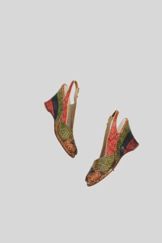 LT 1940s Scale Play color block wedge heels - image 4