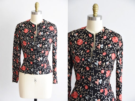 1940s J'adore Les Fleurs blouse