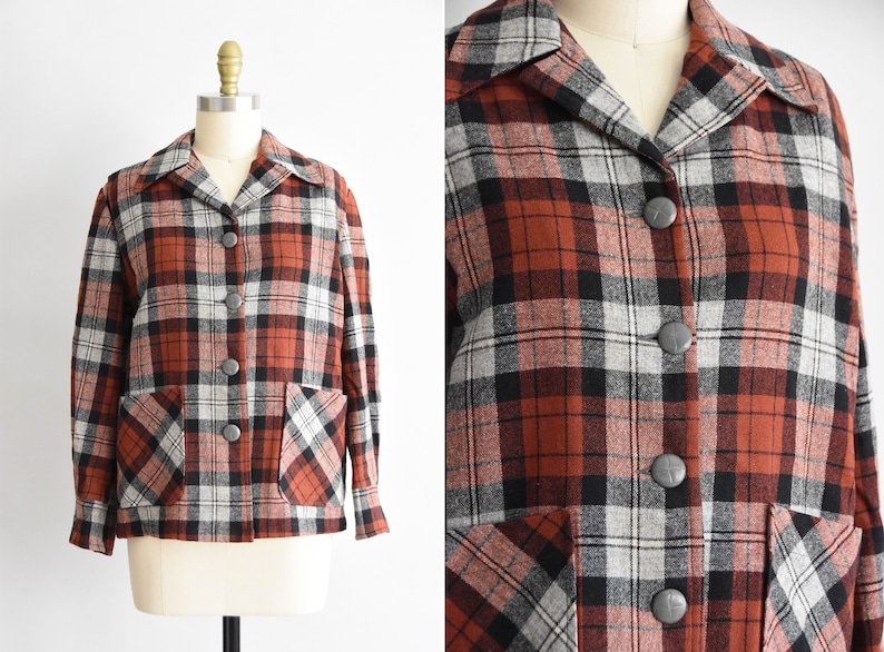 1950s Lumber Lassie jacket / vintage 50s plaid jacket / Driftwood Casual 49er style jacket image 1