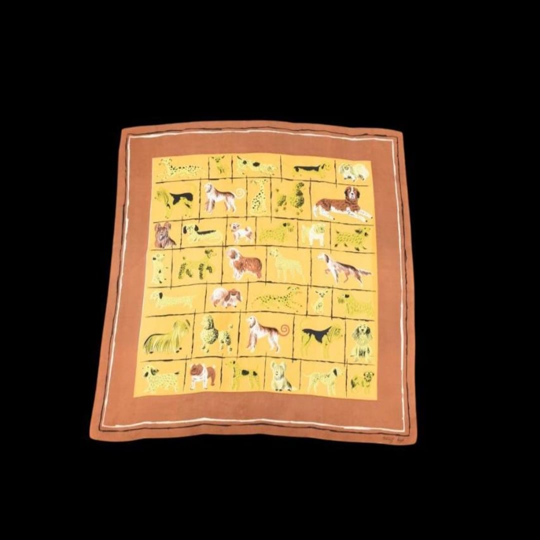 Tammis Keefe 1950s CUTE DOG Silk Scarf - Etsy