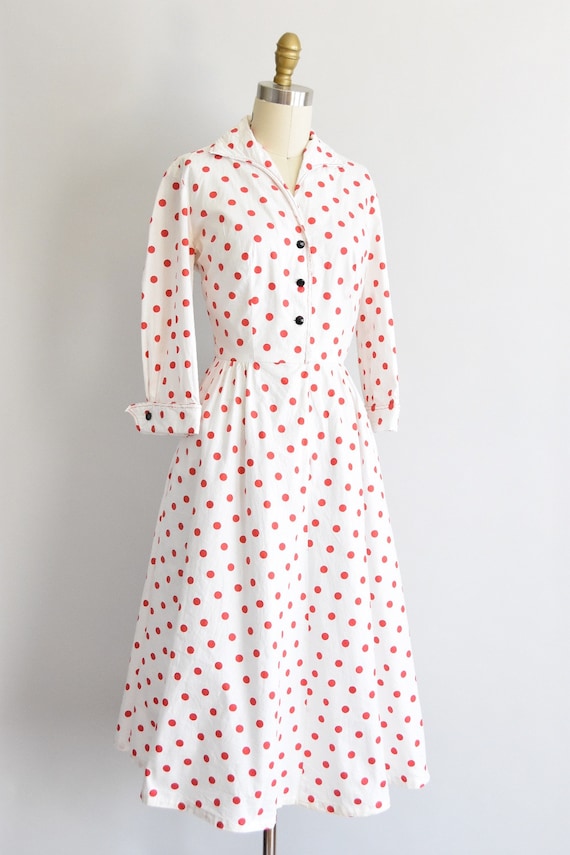 1950s Polkamania dress/ vintage 50s cotton daydre… - image 2