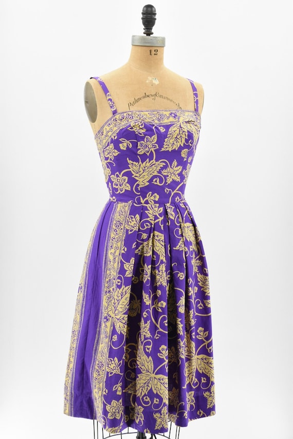 1950s Carolyn Schnurer batik dress - image 6