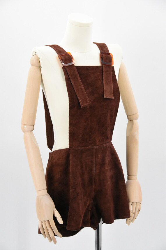 1960s Suede Bib Overalls - image 4