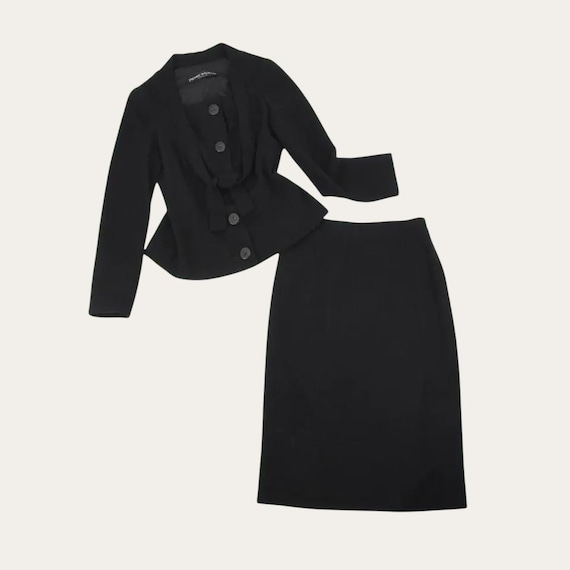 Balmain, Vintage PIERRE BALMAIN 1960s Wool Suit Set • Old Hollywood Designer Suit Dress • Medium / Large
