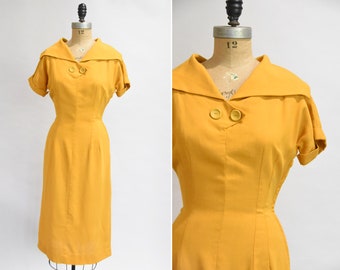 1950s Hot Mustard dress