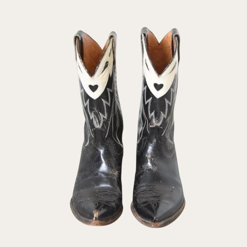 Heart Inlay Boots - Etsy