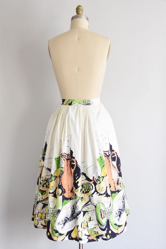 1950s Daily Catch skirt/ vintage 50s novelty skir… - image 6