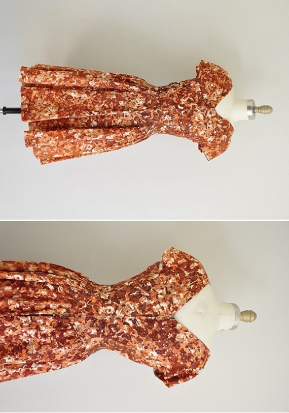 vintage 50s cocktail dress/ 50s floral cocktail dr