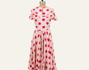 1940s She's Well Rounded silk dress